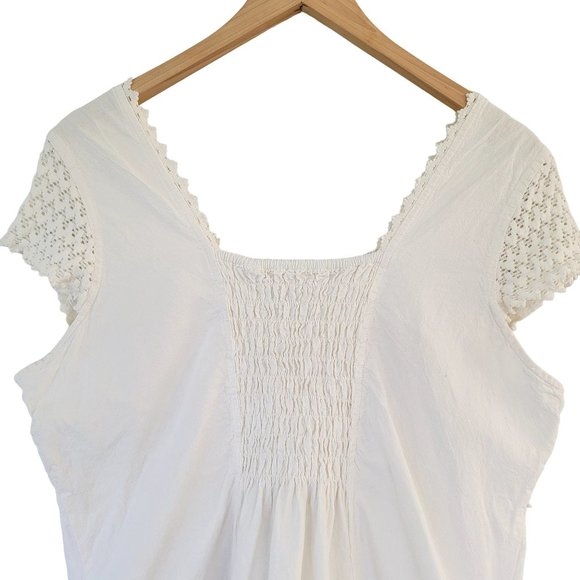 Soft Surroundings Angelica Gauze Embroidered Dress Ivory Size M - Picture 9 of 14